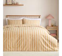 furn. Furn Dual Tone Striped Reversible Duvet Cover Set, Yellow, 200 X 200 Cm