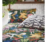 Furn Double Forest Green Amanita Mushrooms Toadstools Reversible Duvet Cover Set