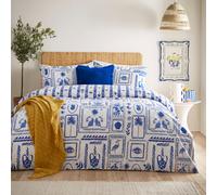 Furn Duvet Cover Set Frieze Blue/White Double