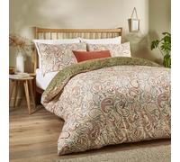 furn. Duvet Day Anika Duvet Cover Set - Reversible Paisley Printed Bedding with Earthy Tones & Traditional Design (Multicolour - Double)