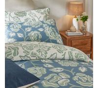 furn. Duvet Day Camellia Duvet Cover Set - Reversible Floral Printed Bedding with Tranquil Blooms & Soft-Touch Fabric (French Blue - King)
