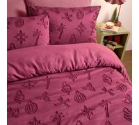 furn. Duvet Day Christmas Tufted Duvet Cover Set (Berry - Single)