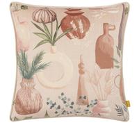 Furn. Earthen Velvet Piped Feather Rich Cushion