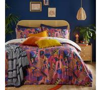 furn. Eivissa Abstract Duvet Cover Set - Single - Magenta