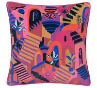 furn. Eivissa Embroidered Velvet Polyester Filled Cushion