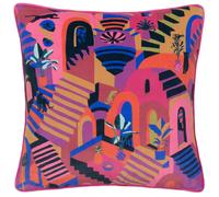 furn. Eivissa Embroidered Velvet Polyester Filled Cushion Furn Multi 43cm x 43cm