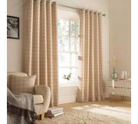 Furn Ellis Natural Windowpane Check Eyelet Curtains