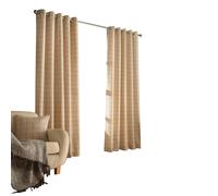 Furn Ellis Ringtop Eyelet Curtains - Natural - 229 x 137 cm - Natural - 100% Polyester
