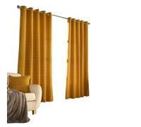 Furn Ellis Ringtop Eyelet Curtains - Ochre - 229 x 183 cm - Ochre - 100% Polyester