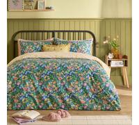 Furn Emerie Floral Reversible Duvet Cover Set In Navy Navy Double