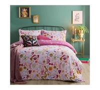 Furn Enchanted Reversible Printed Duvet Cover Set - Pink - Single - Pink - 52% Polyester/48% Cotton