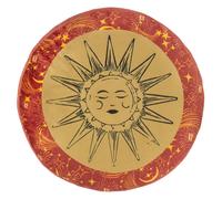 furn. Ethereal Sun Embroidered Velvet Round Cushion, Gold Dust