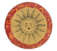 furn. Ethereal Sun Embroidered Velvet Round Cushion, Gold Dust