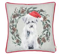 furn. Evans Dog Wreath Polyester Filled Cushion (Multicolour - 43x43cm)
