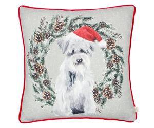 furn. Evans Dog Wreath Polyester Filled Cushion (Multicolour - 43x43cm)