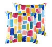 furn. Evans Lichfield Aquarelle Dash Polyester Filled Cushions (Twin Pack), Polyester, Multi