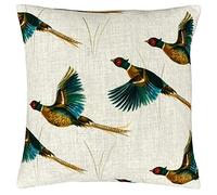 furn. Evans Lichfield Country Flying Pheasants Cushion Cover, Polyester, Linen, Multi