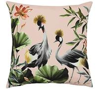 furn. Evans Lichfield Cranes Outdoor Cushion Cover, Polyester, Blush/Forest