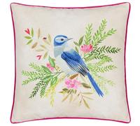 Evans Lichfield Daisy Hill Bluebird Printed Feather Filled Cushion - Multicolour/Pink - 45x45cm