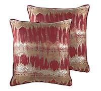 furn. Evans Lichfield Inca Feather Filled Cushions (Twin Pack), Polyester, Burgundy