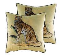 furn. Evans Lichfield Kibale Leopard Polyester Filled Cushions (Twin Pack), Polyester, Multi