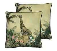 furn. Evans Lichfield Manyara Polyester Filled Cushions (Twin Pack), Polyester, Giraffe