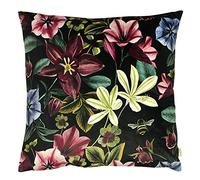 furn. Evans Lichfield Midnight Garden Aquilegia Cushion Cover, Polyester, Shiraz