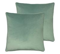 furn. Evans Lichfield Opulence Feather Filled Cushions (Twin Pack), Polyester, Eau De Nil