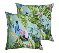 furn. Evans Lichfield Peacock Polyester Filled Outdoor Cushions (Twin Pack), Polyester, Multi