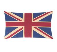 furn. Evans Lichfield Union Jack Feather Filled Cushion - Jacquard Cotton British Flag Tapestry Embroidered Decorative Pillow (Multicoloured - 65x45cm)