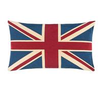 furn. Evans Lichfield Union Jack Polyester Filled Cushion - Jacquard Cotton British Flag Tapestry Embroidered Decorative Pillow (Multicolour - 32x46cm)