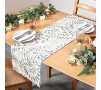 furn. Evans Lichfield Vinea Large Indoor/Outdoor Table Runner, 220 x 35cm, Green