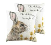 furn. Evans Lichfield Woodland Hare Thoughts Polyester Filled Cushions (Twin Pack), Polyester, Linen, Multi