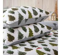 Furn Evergreen Brushed Cotton Duvet Cover Set - Pine Green - King - Pine Green - 100% Brushed Cotton