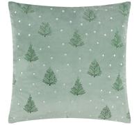 Furn Evergreen Classic Tree Embroidered Cushion Cover - Green - 43cm x 43cm - Green - 100% Polyester