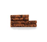 Furn Everybody Abstract Cotton Jacquard 4-Piece Towel Bale in Brown Furn Brown