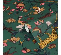 furn. Exotic Wildlings Tropical Printed Wallpaper, Juniper Green