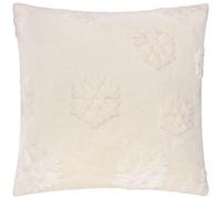 Furn Faux Fur Snowflake Cushion Cover - Snow White - 50cm x 50cm - Snow White - 100% Polyester