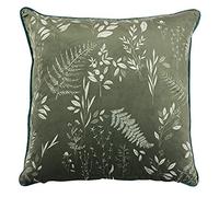 Furn Cushion Fearne Large Floral Printed Velvet Reversible Polyester Filled Green 50 x 50 cm