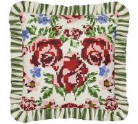 Furn Feeoni Ruffle Floral Polyester Filled Cushion in Green | Size: 43 cm x 43 cm Furn Green 43 cm x 43 cm