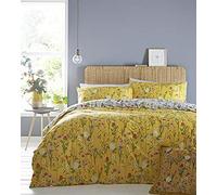 Furn Fleura Duvet Cover Set, Cotton, Yellow, Super King