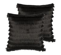 furn. Flicker Twin Pack Feather Filled Cushions, Graphite, 45 x 45cm