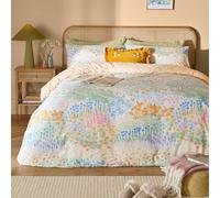furn. Florin Duvet Cover Set - Reversible Floral Meadow Cotton Blend Easy Care Bedding (Multicolour - Super King)