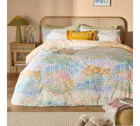 furn. Florin Duvet Cover Set - Reversible Floral Meadow Cotton Blend Easy Care Bedding (Multicolour - Single)