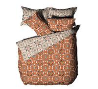 furn. Folk Flora Duvet Cover and Pillowcase Set, Orange, Single