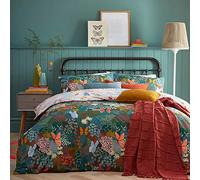 furn. Forage Duvet Cover Set (Teal Green - Single) | Butterfly and floral pattern creating a nature-inspired look