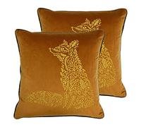 furn. Forest Fauna Fox Feather Filled Cushions (Twin Pack), Polyester, Rust/Mink