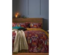 furn. Forest Fauna Woodland Duvet Set - Reversible Nature Inspired Bedding with Animal Print, Soft Polycotton, Machine Washable (Rust - King)