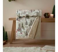 furn Forest Festivities Faux Fur Throw - Natural - 130x180cm