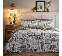 furn. Frida Super King Moss Duvet Set - Green - Wilko